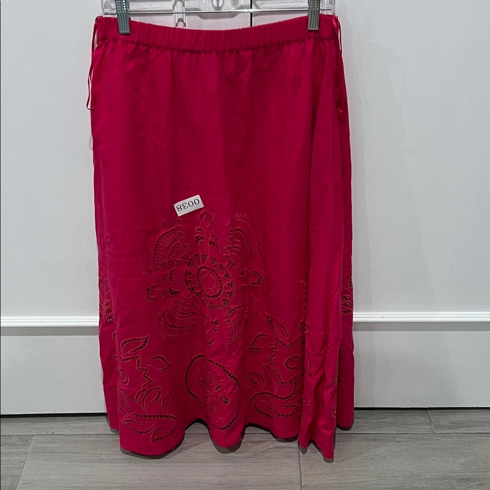 Vibrant Pink Embroidered Skirt - Picture 3 of 8